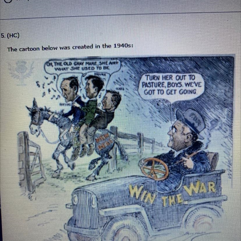 The cartoon below was created in the 1940s: Which describes why this cartoon about-example-1