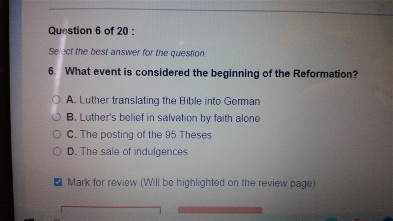 Need ASAP What event is considered the beginning of the reformation?-example-1