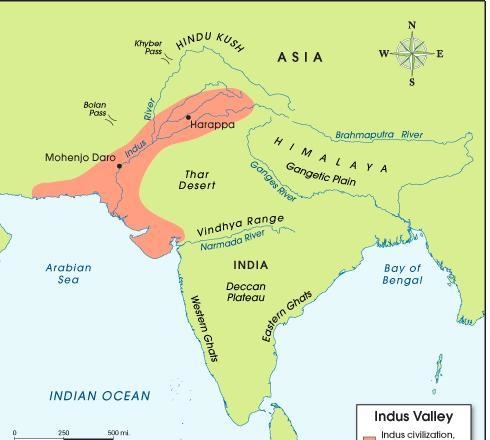 Which explains the most likely reason that humans settled in the shaded area shown-example-1