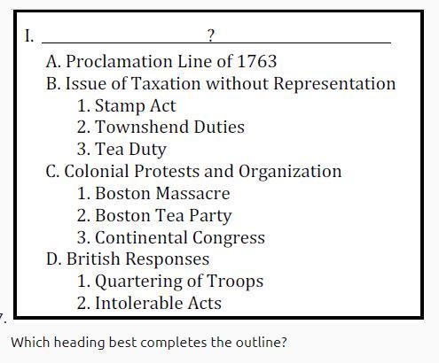 HELP PLEASE 5MIN LEFT A) Causes of the French and Indian War B)Causes of the American-example-1