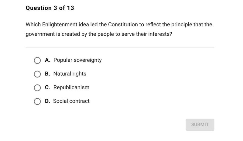 ANSWER ASAP!! NEED HELP PLS! ⚠️⚠️⚠️ Which Enlightenment idea led the Constitution-example-1