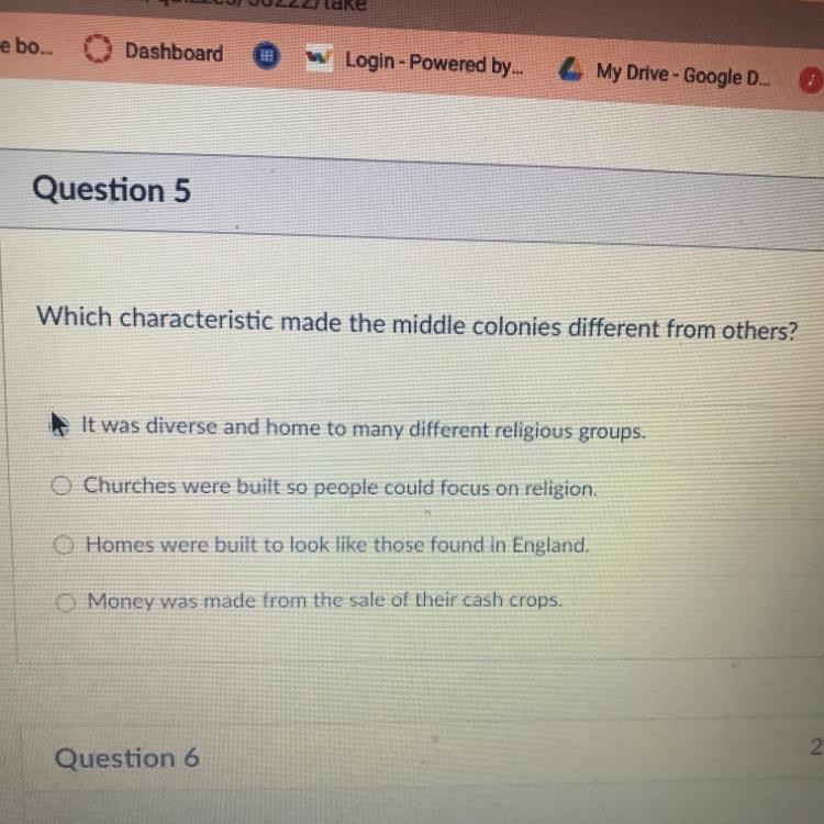 Which characteristic made the middle colonies different from others?-example-1