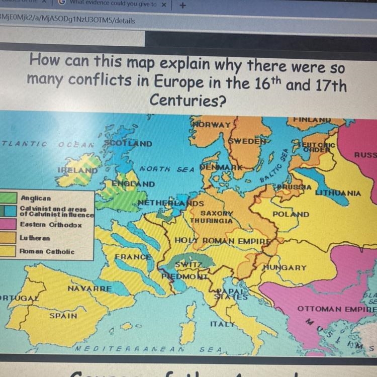 How can this map explain why there were so many conflicts in Europe in the 16th and-example-1