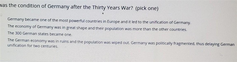 What was the condition of Germany after the Thirty Years ​-example-1