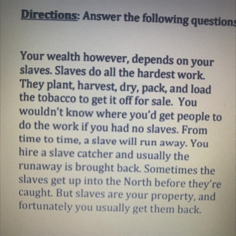 9. Which group is this reading about? a. Plantation Owners b. Banker/Merchants c. Farmers-example-1