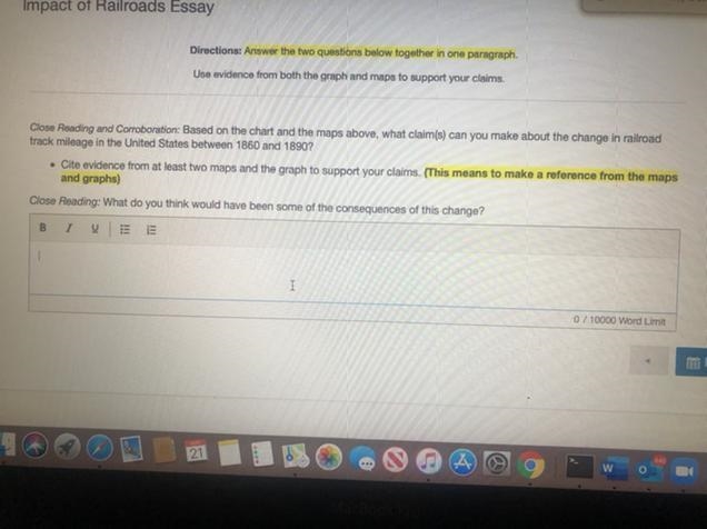 Please give me some ideas on what to write for the consequences on impact on railroads-example-1