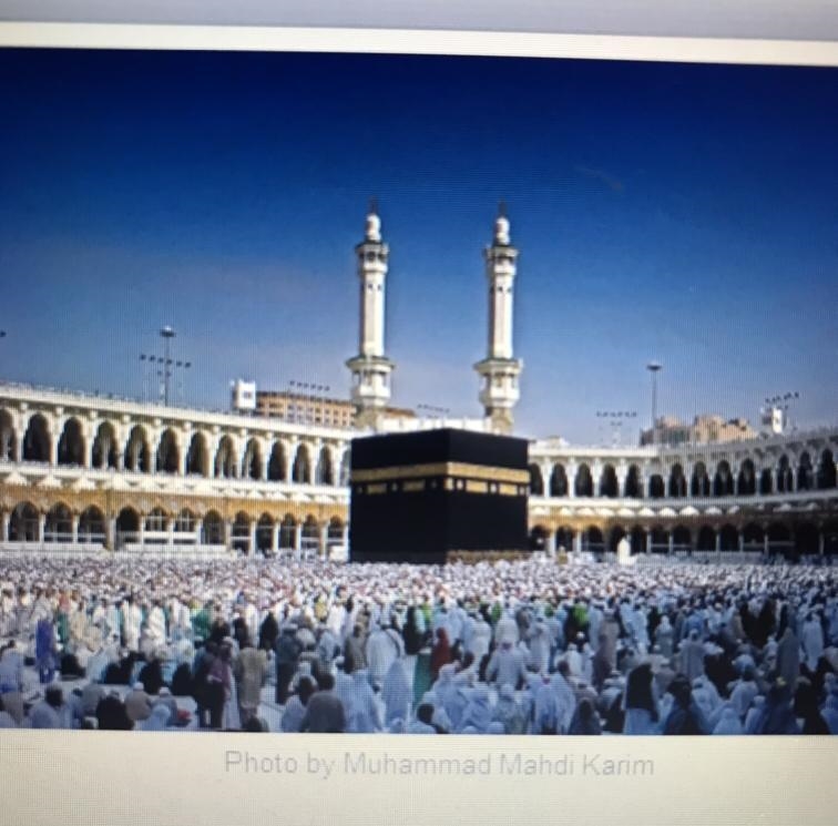 What practice does this photograph show? O hajj giving alms O fasting O Ramadan-example-1