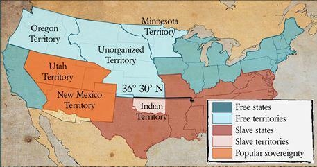 The map above represents what element of the slavery debate? A. the Compromise of-example-1