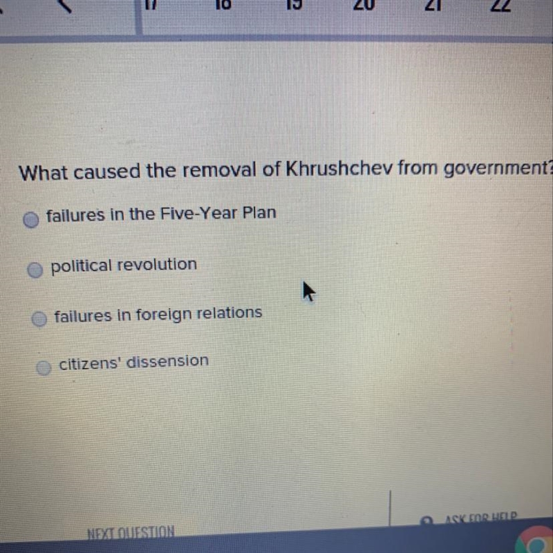 What caused the removal of Khrushchev from government-example-1