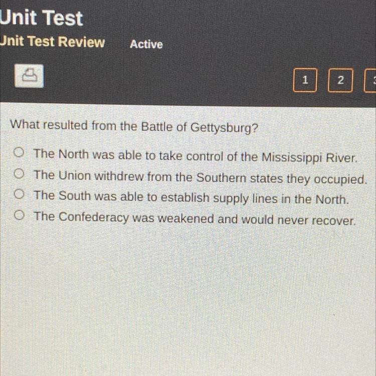 What resulted from the battle of Gettysburg?￼-example-1