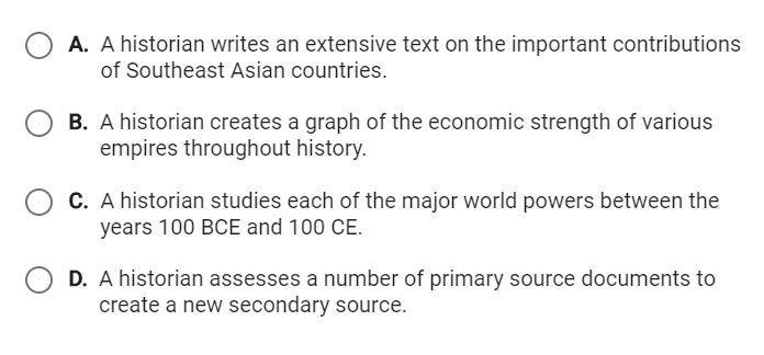 10 POINTS NEED HELP ASAP Which of the following historians has organize her study-example-1