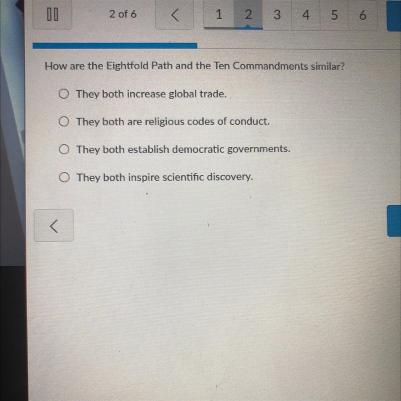 How are the Eightfold path and the Ten Commandments similar? A-they both increase-example-1