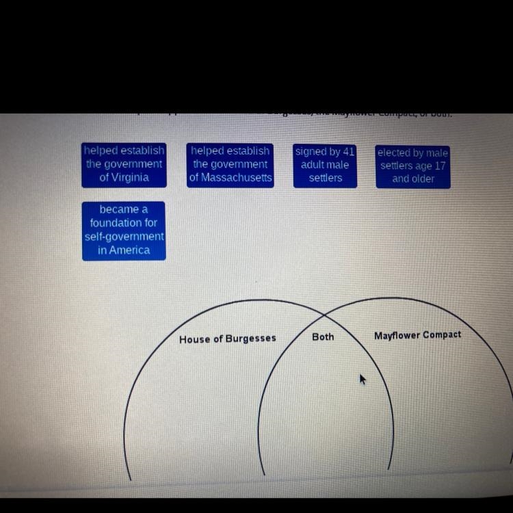 determine whether each description applies to the house of burgesses, the mayflower-example-1