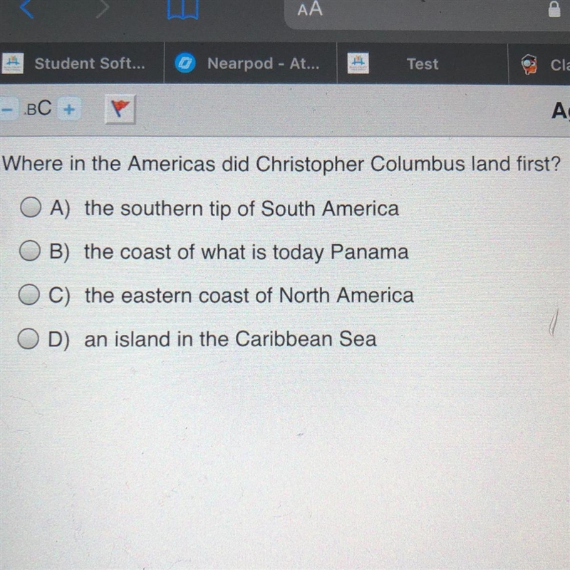 Where in the Americas did Christopher Columbus land first?-example-1