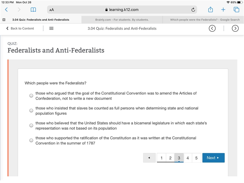 Which people were the Federalists?l need help please-example-1