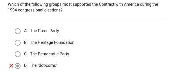 Which of the following groups most supported the contract with America during the-example-1