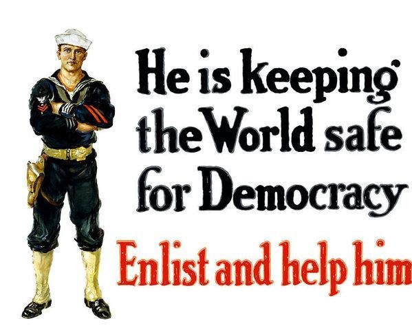 Which action does this poster symbolize about President Wilson during World War I-example-1