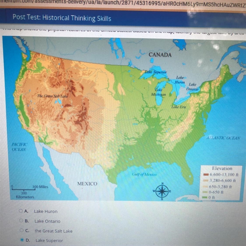 ILL GIVE YOU THE BRAINILEST ANSWER What the biggest lake A. Lake Huron B. Lake Ontario-example-1