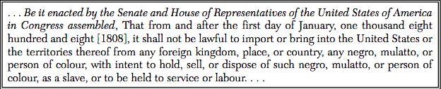 According to this law, what restriction did the United States Congress place on slavery-example-1