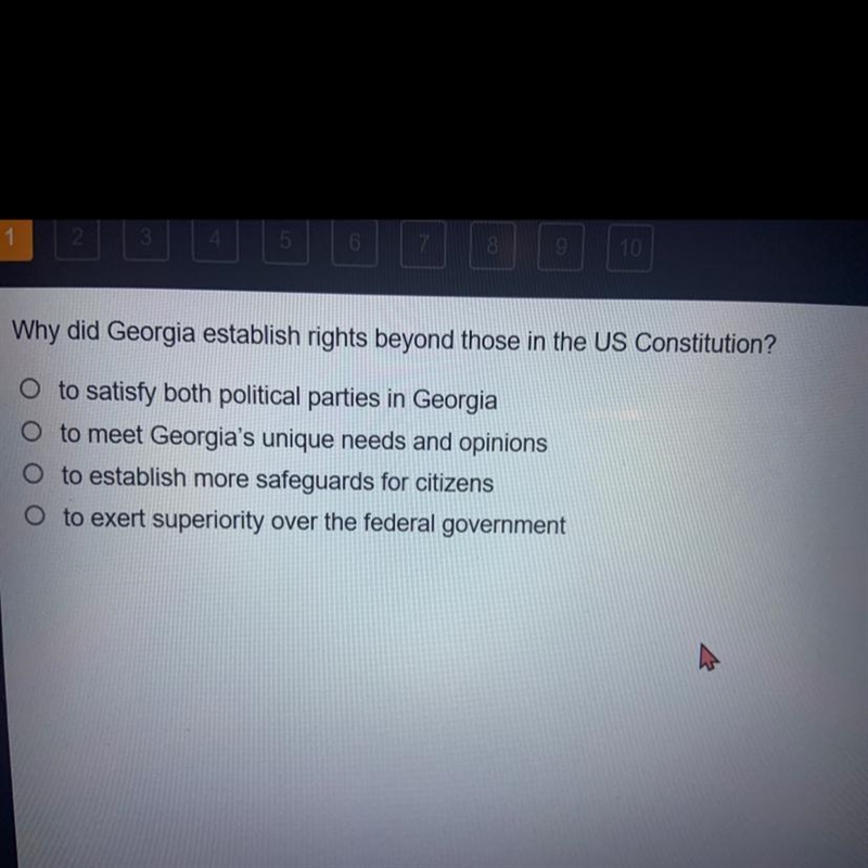 Why did Georgia establish rights beyond those in the US Constitution?-example-1