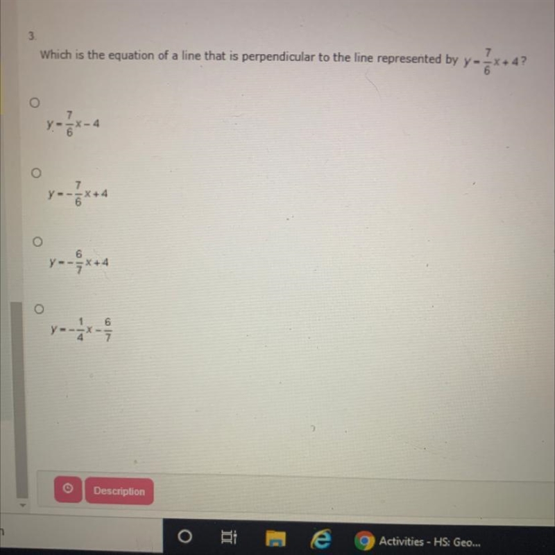 Which is the equation of a line that is perpendicular to the line represented by y-example-1