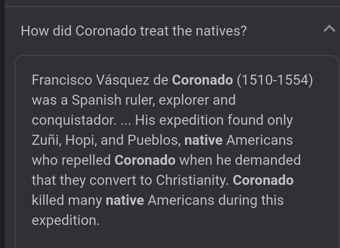 With orders like this one how do you suppose Coranado and his men treated the native-example-1