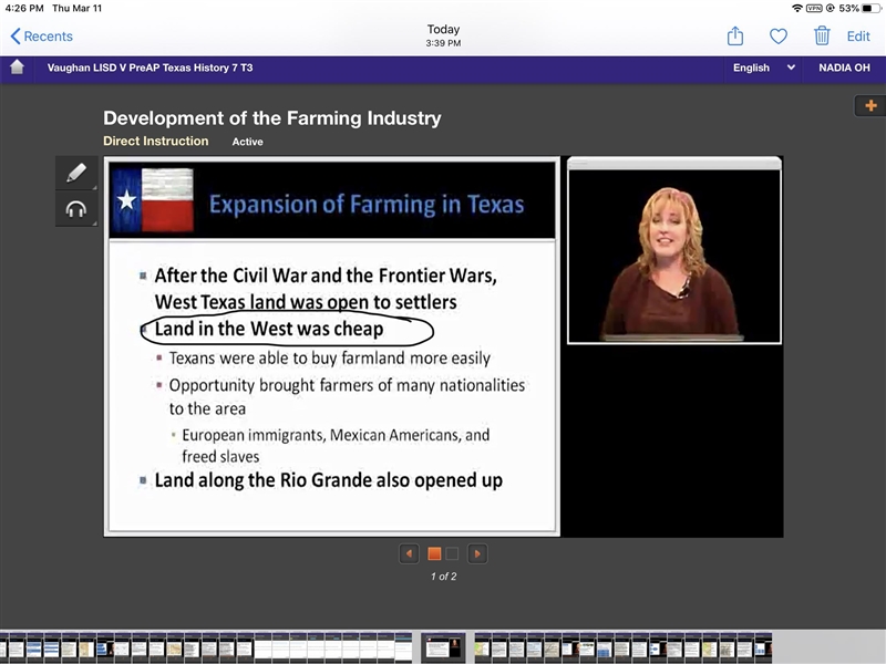 All of the following aided in providing opportunities for farming in Texas EXCEPT-example-1