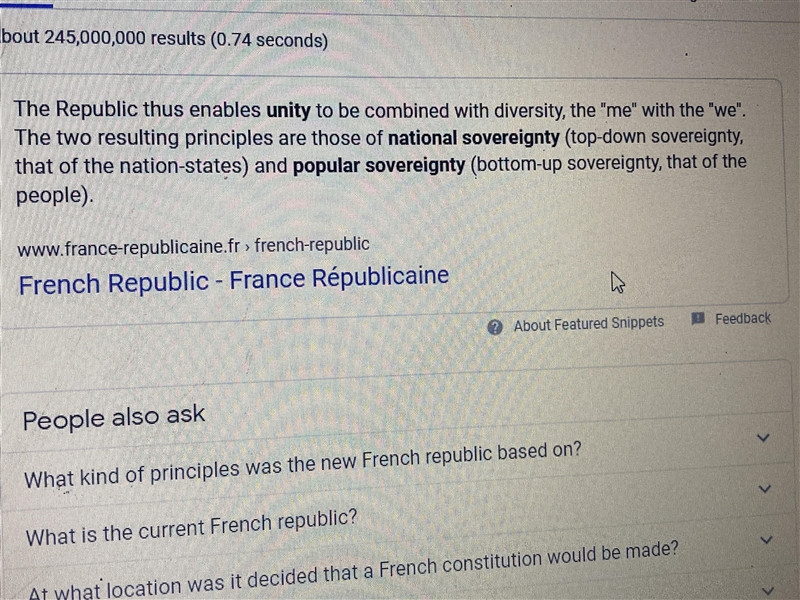 What kind of principles was the new French republic based upon-example-1