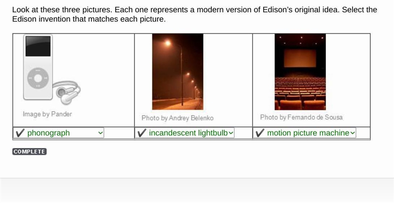 Look at these three pictures. They all represent a modern version of Edison's ideas-example-1