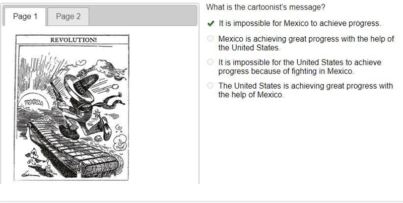 What is the cartoonist’s message? It is impossible for Mexico to achieve progress-example-1