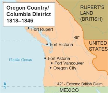 This map shows the Oregon Country. The best conclusion that can be drawn from the-example-1