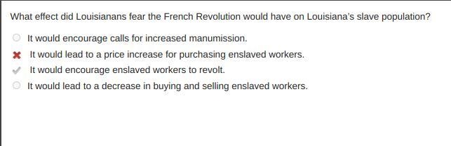 What effect did Louisianans fear the French Revolution would have on Louisiana’s slave-example-1