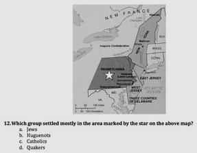 Which group settled mostly in the area marked by the star on the above map?-example-1