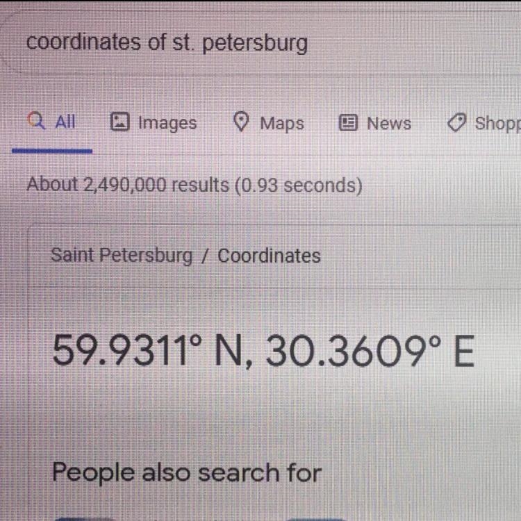 What are the coordinates of St. Petersburg-example-1