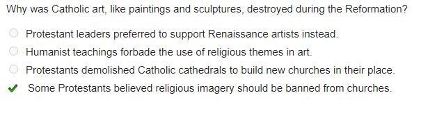 Why was Catholic art, like paintings and sculptures, destroyed during the Reformation-example-1