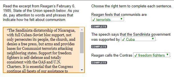 Reagan feels that communists are_______.-example-1