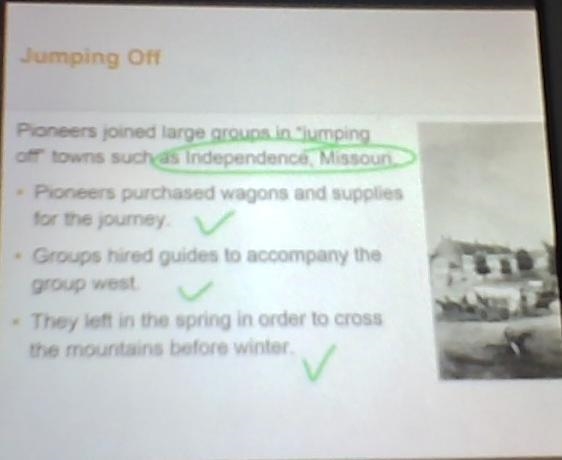 Pioneers began their Oregon Trail journey at jumping-off towns most likely to a..buy-example-1