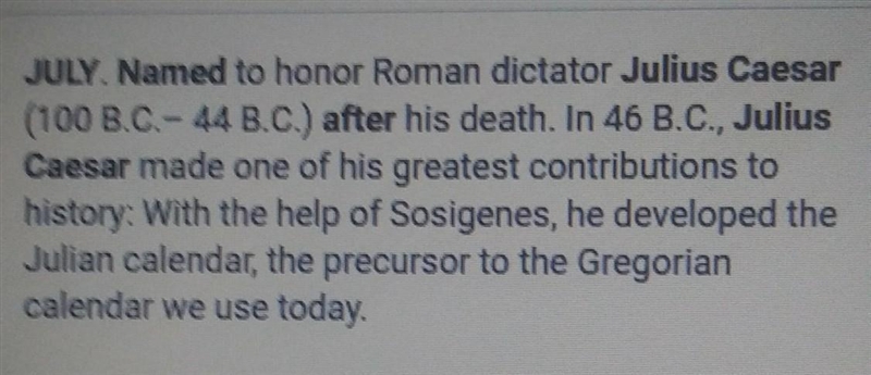 Why is the month of July named after Julius Caesar?-example-1