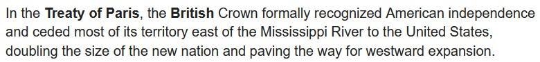What did the British get as a result of the Treaty of Paris?​-example-1