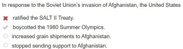 In response to the Soviet Union’s invasion of Afghanistan, the United States-example-1