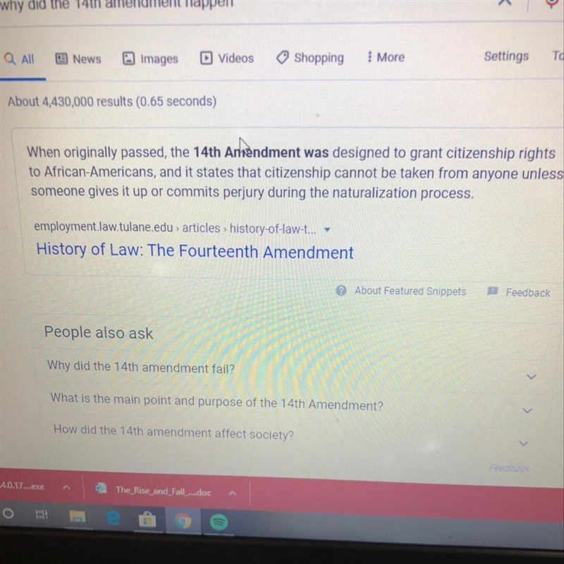 Why did the 14th amendment happen?​-example-1