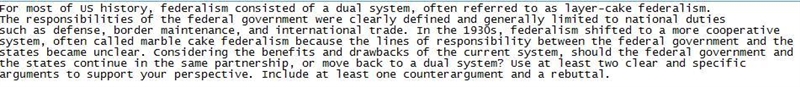 Considering the benefits and drawbacks of the current system, should the federal government-example-1