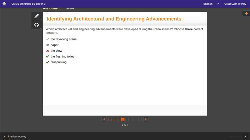 Which architectural and engineering advancements were developed during the Renaissance-example-1