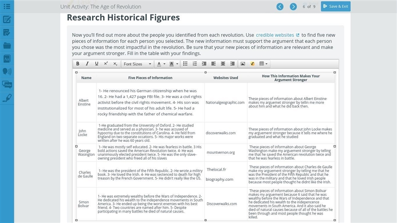 Now you’ll find out more about the people you identified from each revolution. Use-example-2