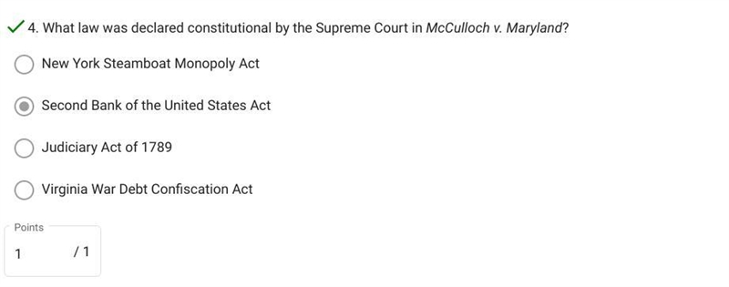 What law was declared constitutional by the Supreme Court in McCulloch v. Maryland-example-1