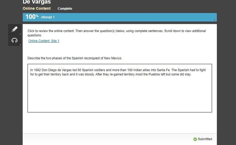 Describe the two phases of the Spanish reconquest of New Mexico.-example-1