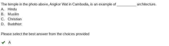 Analyze the photo below and answer the question that follows. The Angkor Wat building-example-1