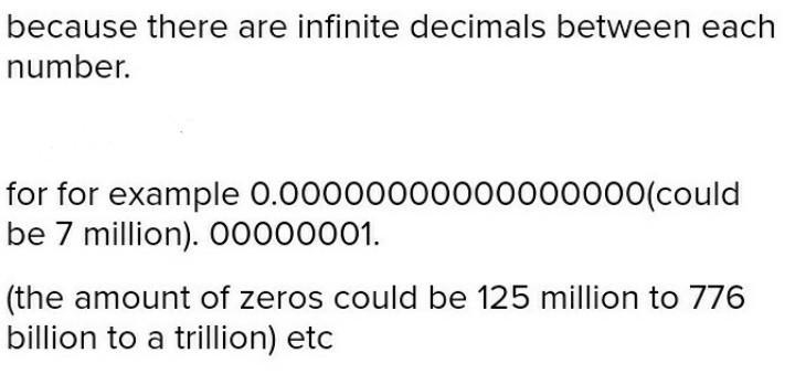 How can we say the integers between 0 and 1 as infinite when it ends.​-example-1