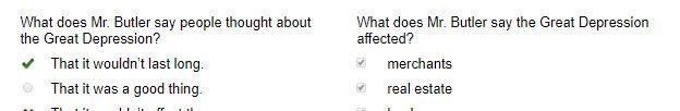 What does Mr. Butler say people thought about the Great Depression? A. That it wouldn-example-1