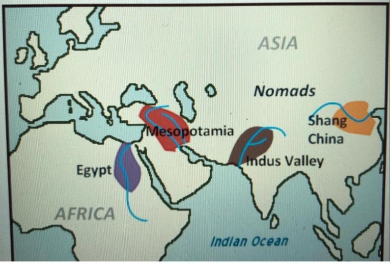 According to the map above, what conclusion can be drawn about most ancient civilizations-example-1